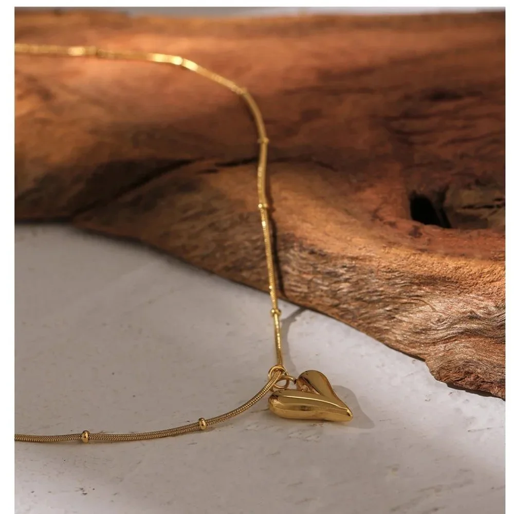 New 18K Gold Plated Heart Necklace a